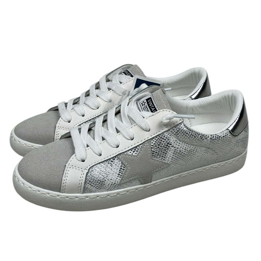 Vintage Havana Carla Sneakers Silver Snake Grey Star NWT